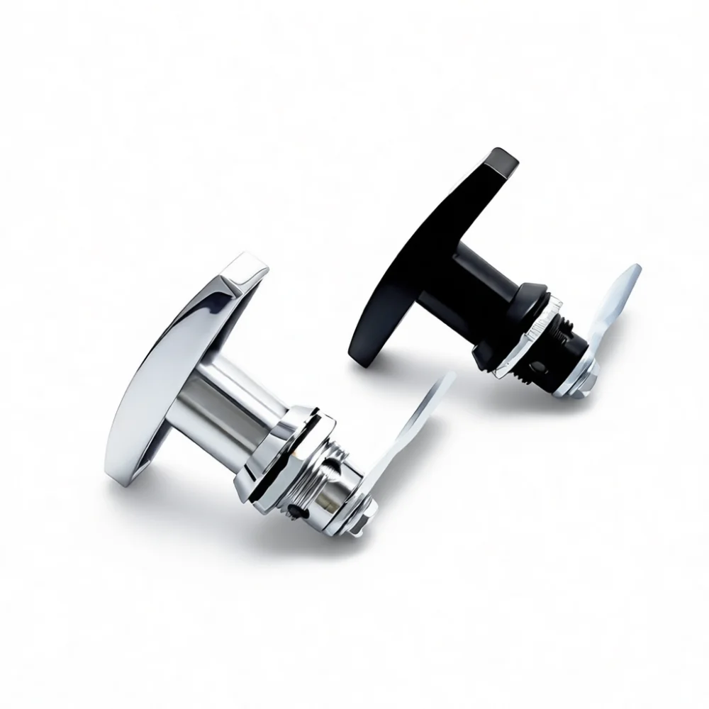 MS324 Industrial Handle Lock Zinc Alloy Cabinet Door Latch Air Purifier Mechanical Fastener Chrome Black With Key Hardware