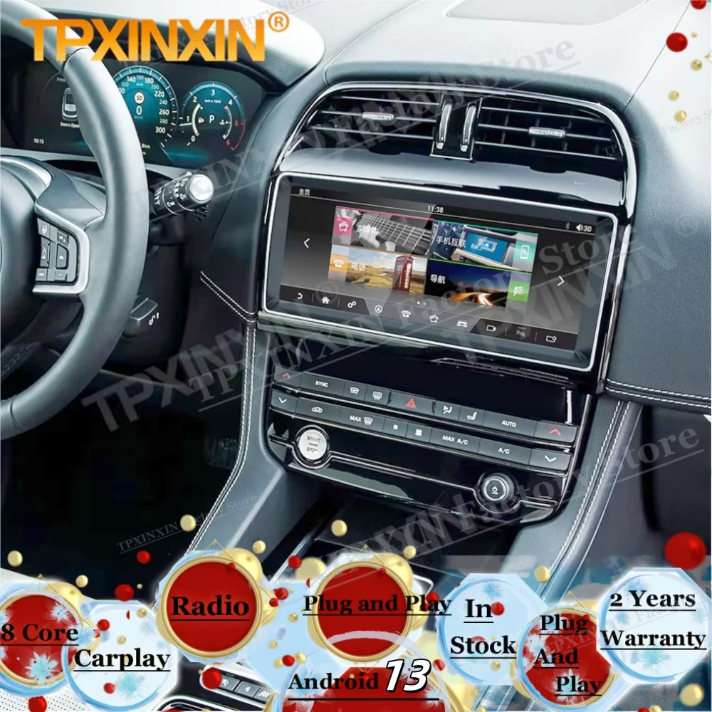 2025 Spot delivery Android Auto For Jaguar F-Pace Fpace X761 2016~2020 GPS Car Radio+Air conditioning panel Head Unit