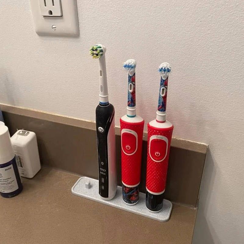 

3D Printing Electric toothbrush white stand/holder for 5, 4, 3, 2, 1 Braun Oral B electric toothbrushes holder
