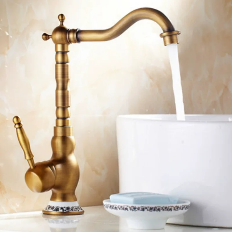 

Античный бронзовый смеситель для ванной комнаты, медный смеситель для раковины, горячий и холодный смеситель для туалетной воды, черный смеситель для раковины, смеситель для раковины