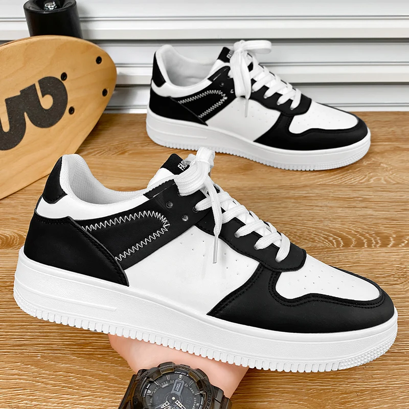 Spring and Summer Men's Shoes New Breathable Sneakers Men's Trendy and Versatile Thick-Soled White Shoes Sports and Casual Shoes