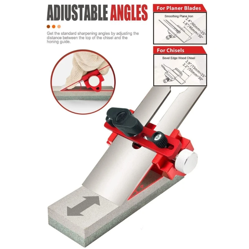 K1KA Support d'affûtage pour burins Lames de rabot Rouleau allongé à angle réglable