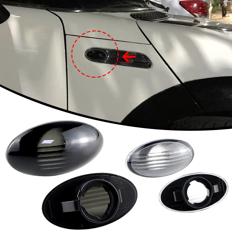 2PCS No Bulbs, Auto Side Marker Light Shells For Mini Cooper R50 2002-2006 R52 2004-2008 R53 2002-2006 OEM# 63137166014