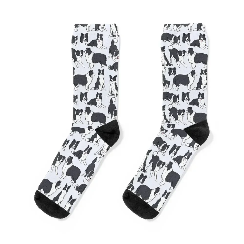 

Border collie dog cute pattern Socks winter thermal funny sock custom sports bright garter Mens Socks Women's