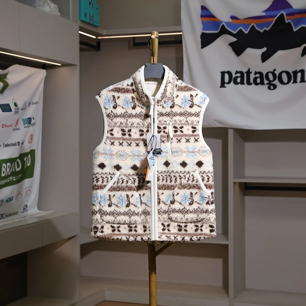 

Теплый уличный жилет Fce, пальто, низкая версия, Fair Isle, мех ягненка ake Fce, жилет, верхняя одежда, Thiened, зимняя одежда для поездок на работу