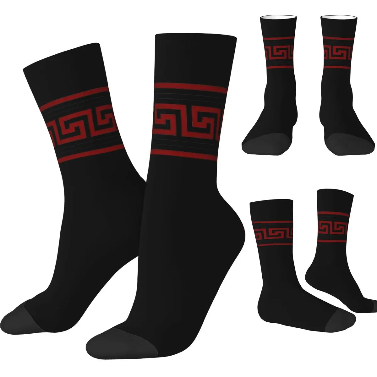 Greek Key Pattern Socks Gothic Stockings Men's Soft Climbing Socks Autumn Design Non Skid Socks