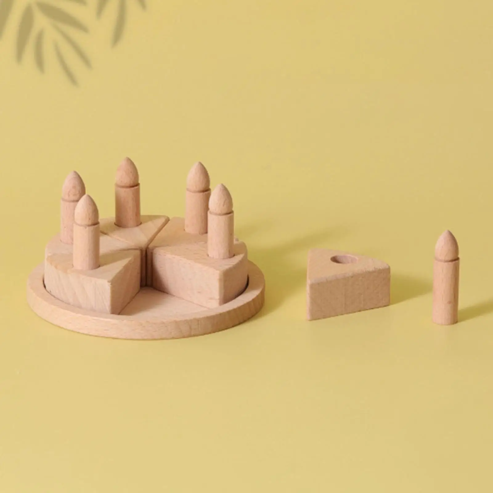 Wood Happy Birthday Cake Set, Cake, Candles, Serving Tray, Party Roleplaying for Kid