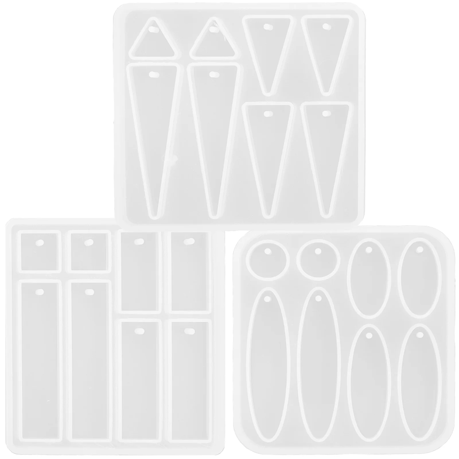 

3 Pcs Necklace Pendant Diy H Mold Mold Silicone DIY Craft Geometric Shape Jewelry Making Accessories Reusable