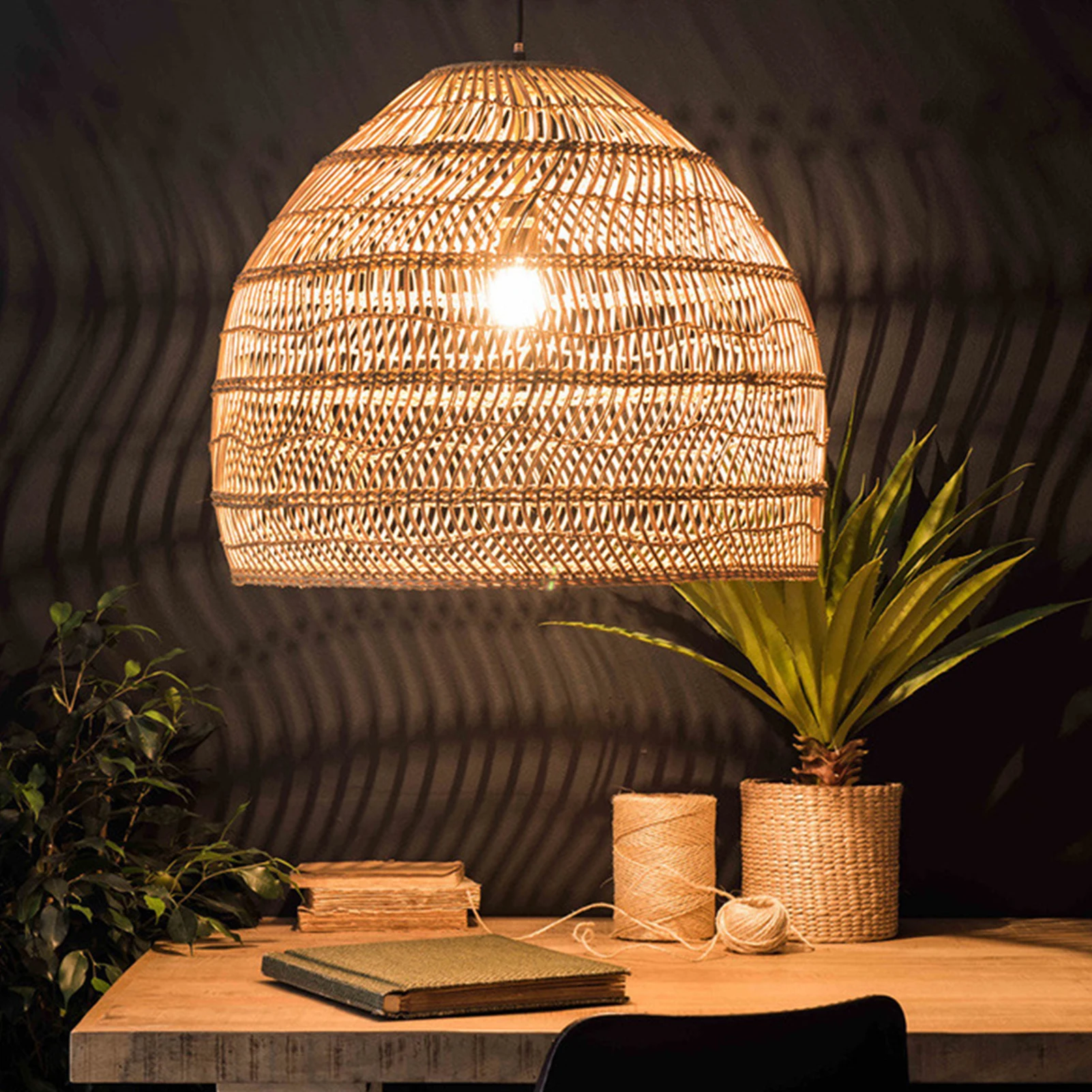 Rattan Pendant Light | Modern Ceiling Hand-Woven Basket Light Fixture for Home | Create A Fantastic New Look Gifts for Family Fr