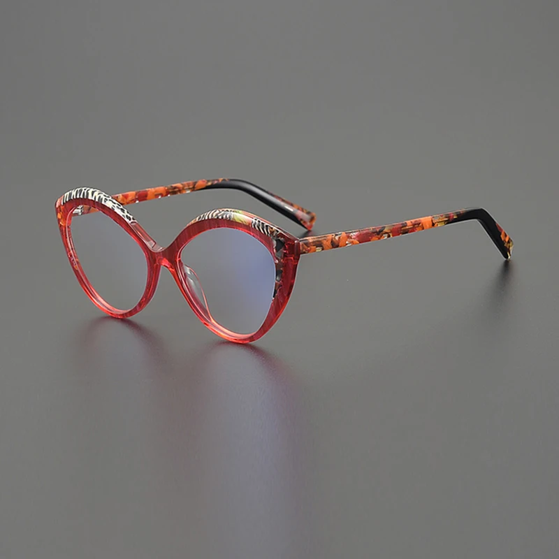 Color matching personality cat eye fashion myopia glasses frame niche literary retro trend leisure color-changing optical glasse