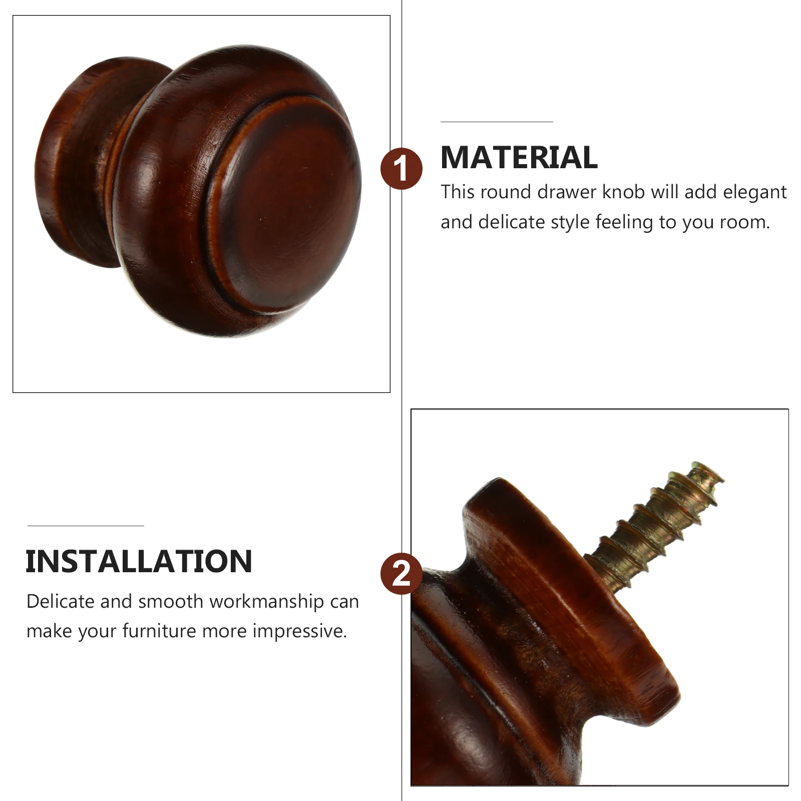 

8 Pcs Round Door Knob Durable Cabinet Wardrobe Closet Wardrobe Cabinet Round Door Handle Knob Handle Pull Hardware