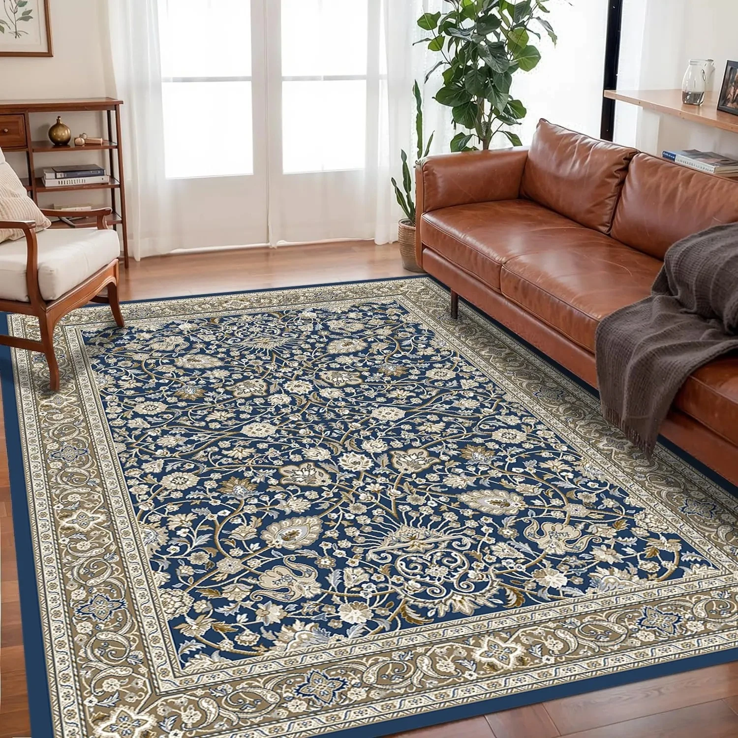 VIKAMA Vintage Bohe Kristall-Antirutsch-Teppich für Wohnzimmer, Schlafzimmer, große persische Teppiche, Sofamatten, Arbeitszimmer, Heimdekoration – Detail 9