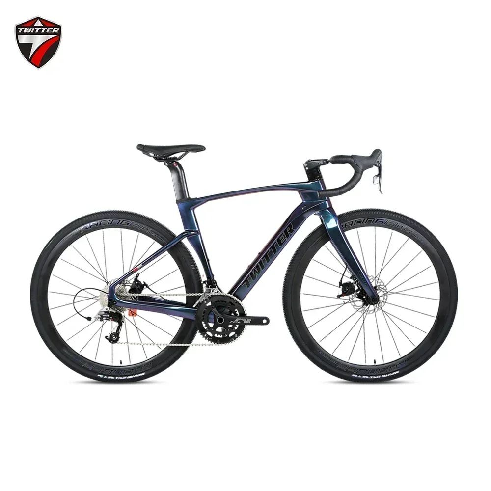 TWITTER V3 gravel bike 105 R7000-22S Fully concealed internal cable routing oil disc brakes 700c*38C T800 Carbon fiber road bike