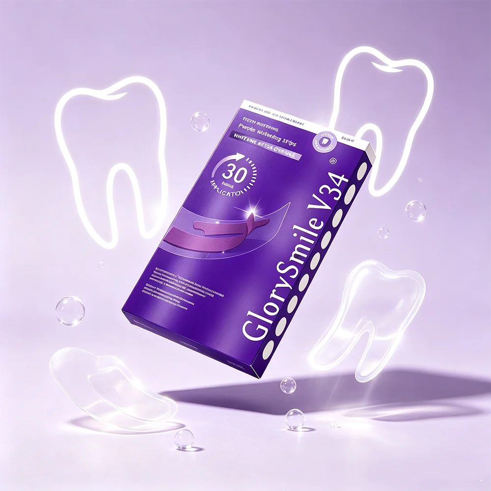 Gentle Purple Teeth Whitening Strips, Enamel Safe Stain Remover for Sensitive Gums & Daily Oral Hygiene Care