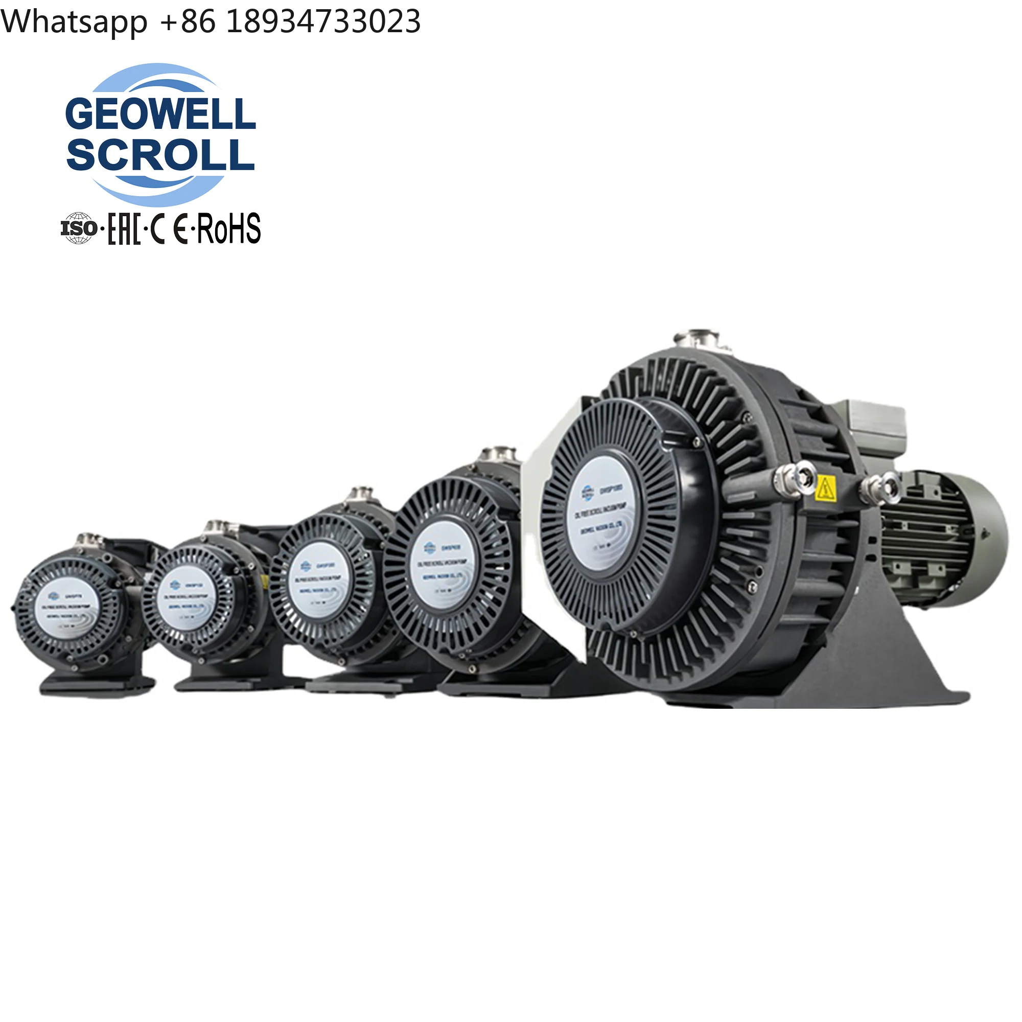OEM 1/2/4.3/8.7/16.6 L/s, High Pressure GWSP Series  Material Industry Dry Scroll Vacuum Pump Oil Free Vacuum Pump