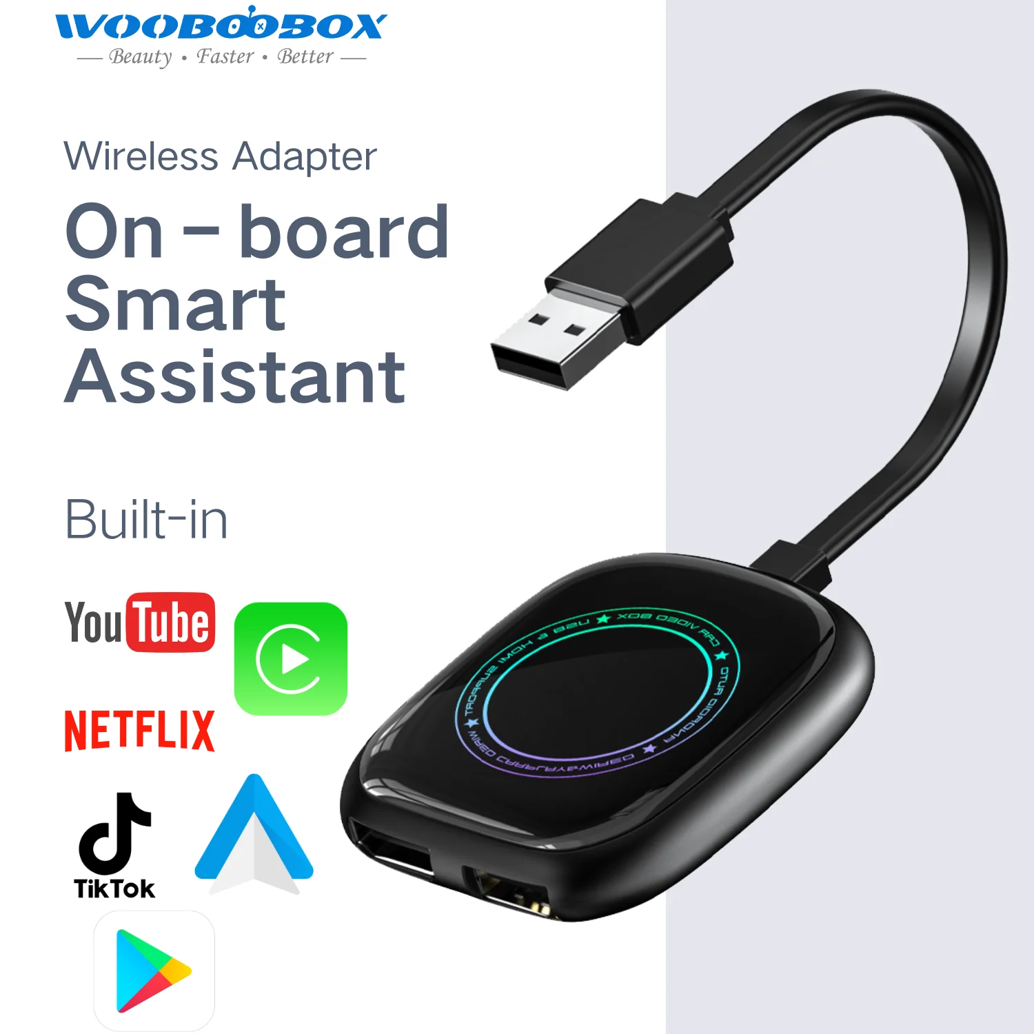WOOBOOBOX 3in1 CarPlay Video Box built-in Wireless CarPlay Android Auto Ai Box For Youtube Tiktok Car Accessories Car Gift