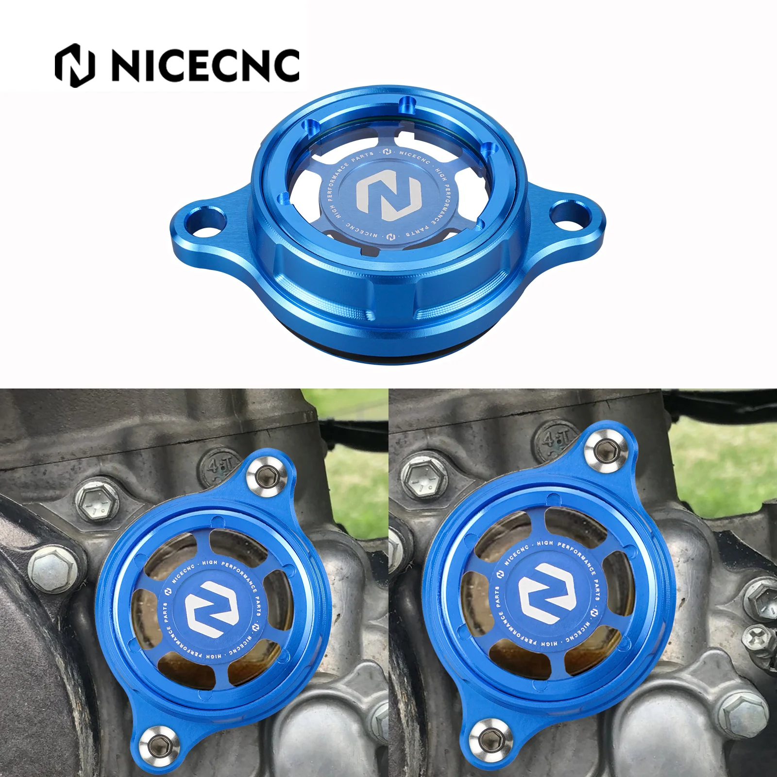 NiceCNC Oil Filter Cover Cap Plug Guard For YAMAHA YZ 250F 450F 250FX 450FX WR YZF WRF 250 450 YZ250F YZ450F WR250F WR450F Motor