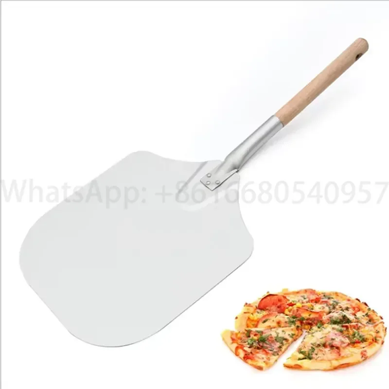 Top Ranking Non Stick Aluminum Pizza Spade 12 Inch Perforated Pizza Shovel With Wooden