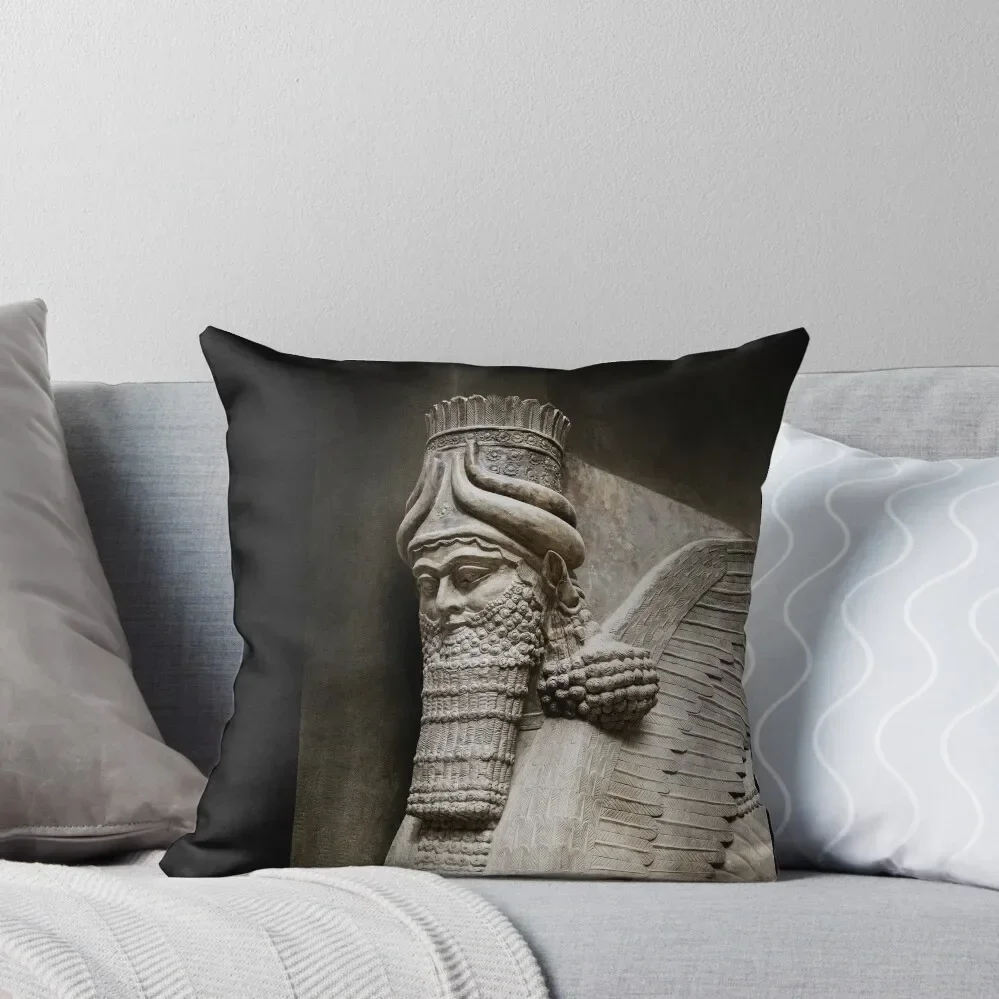 

Assyrian Human-headed Winged Bull Throw Pillow luxury sofa pillows pillow cover christmas pillow