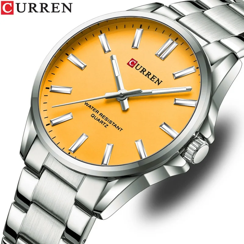 Curren 9090 Couple's Watch Men's Steel Strap Watch Fashion Women's Watch Business Quartz Watch
