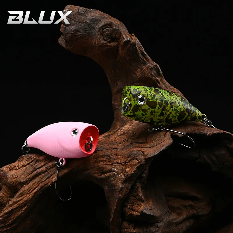 BLUX POKO Topwater Popper 35mm 3g Stream Trout Bass Fishing Lure Plastic Bait Creek Floating Freshwater Artificial Hard Lure