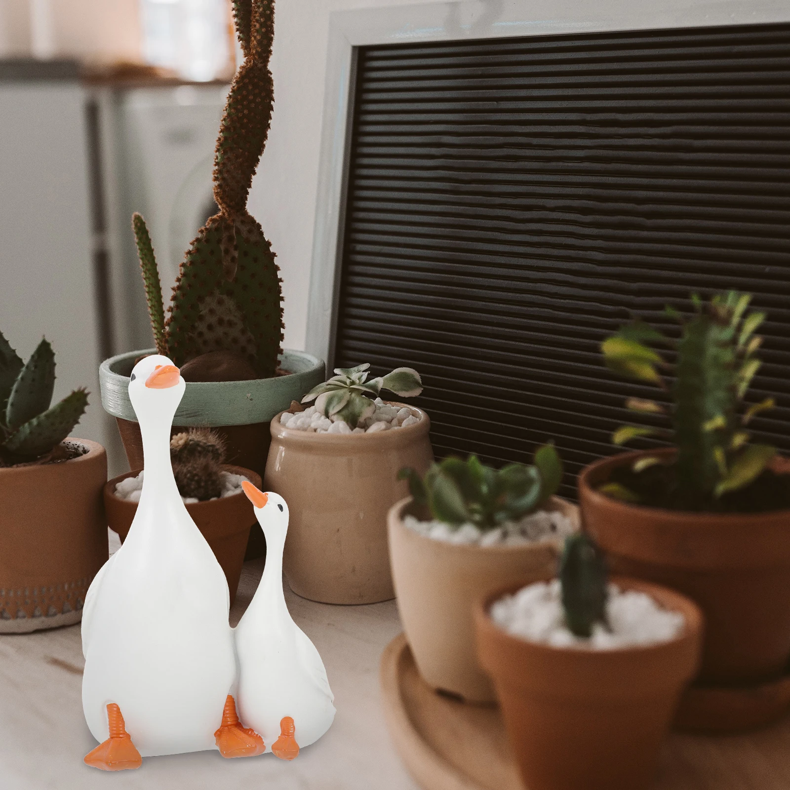 

Simulated Duck Ornament Resin Craft Decoration Desktop Figurine Cute Animal Home Office Kids Room Garden Statue Stylish Creative