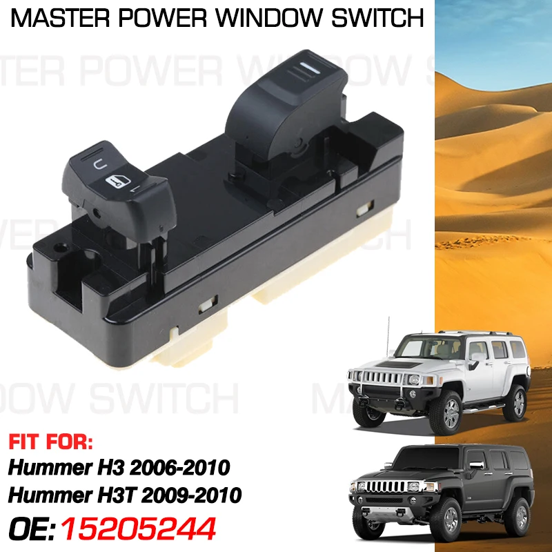 

Power Window Control Switch Button 15205244 12 Pins For Hummer H3 H3T 2006 2007 2008 2009 2010 Front Right Passenger Side