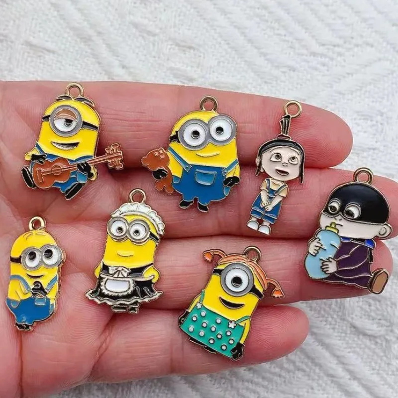 10pcs Cartoon Charm for Jewelry Making Enamel Necklace Earring Bracelet Pendant Diy Accessories Alloy Metal Gold Plated