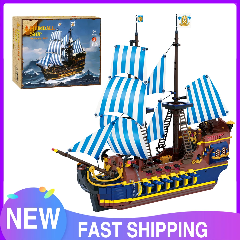 Yeshin 7039 Pirate Ship Building Block The Caribbean Clipper Ship Model Compatible With 6274 Sailboat Toys Kids Christmas Gift