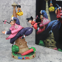 28cm  Seven Dragon Ball Peach White vs Wukong Moke Wusi Immortal Tower Scene Handmade Decoration Model Gift