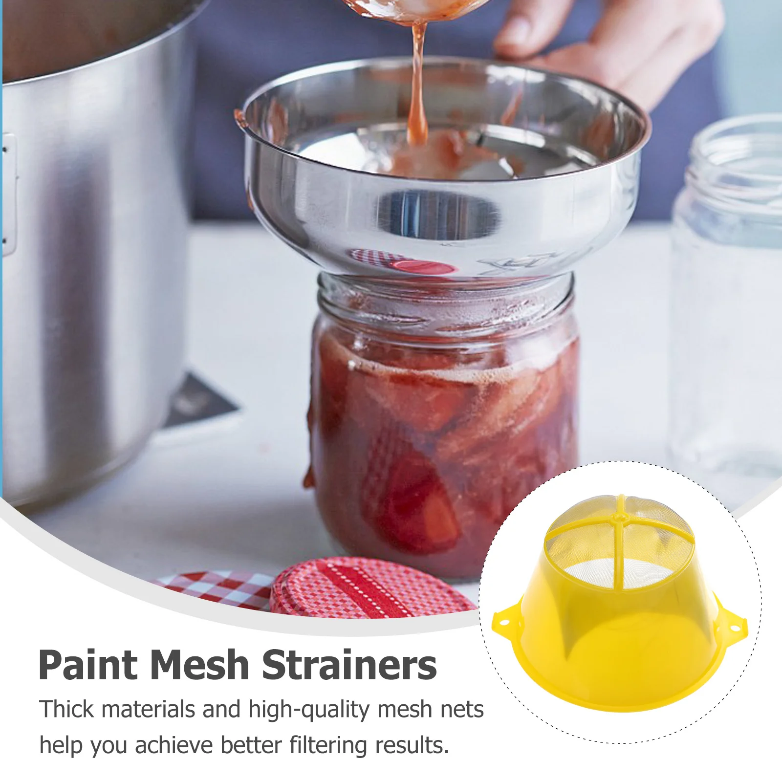 

10Pcs Oil Paint Filter Funnel Metal Mesh Strainer Thick Mesh Net Paint Filter for Wood Spray Coating Applications