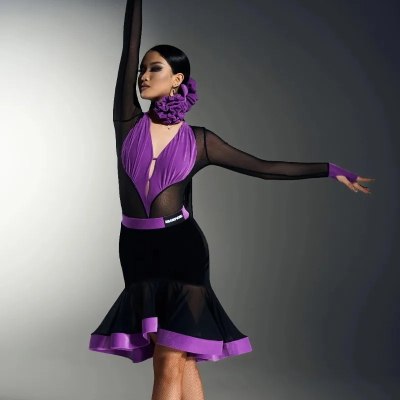 Sukienka do tańca latynoamerykańskiego na zamówienie, zestaw z dopasowaniem kolorów, suknie wieczorowe damskie, sukienki konkursowe do tańca towarzyskiego, платьебахрома