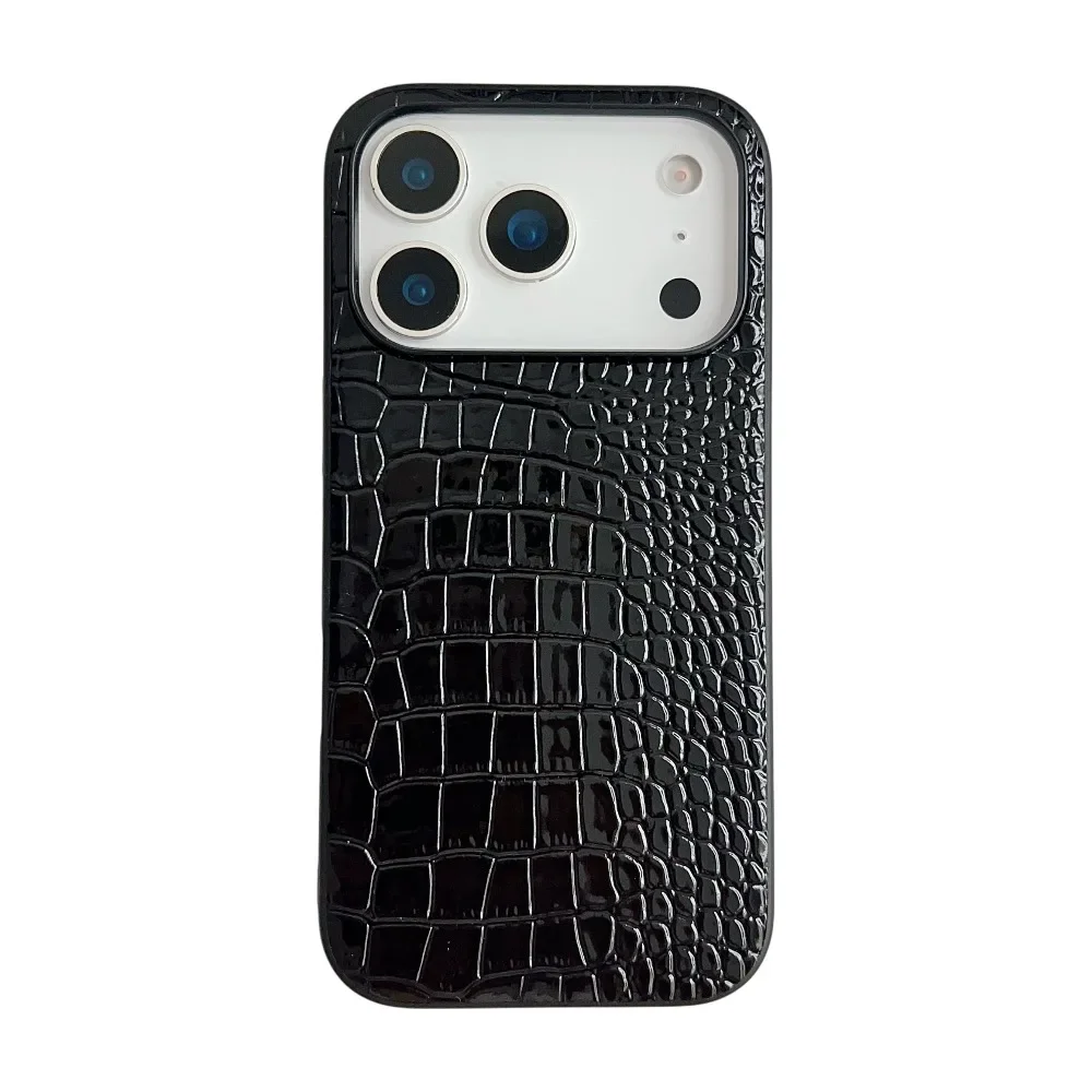 Funda de cuero PU con estampado de leopardo y diseño de serpiente Lichi para IPhone 17 Air 16 15 14 Plus Pro Max, funda trasera protectora resistente a prueba de golpes