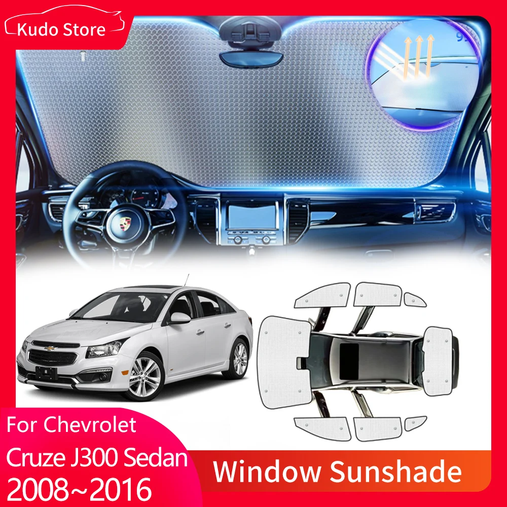 Full Coverage Sunshades for Chevrolet Holden Cruze LT Daewoo Lacetti Premiere J300 2008~2016 Sedan Windows Windshield Visor Mats