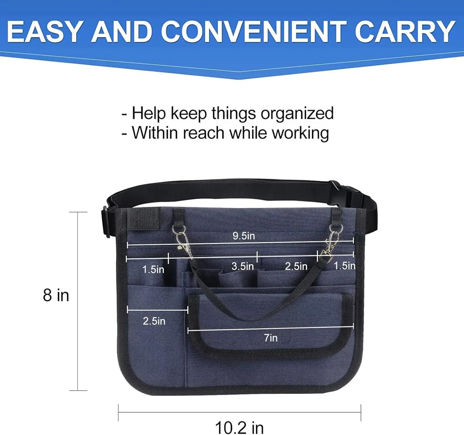 Multi Pocket Nurse Fanny Pack Waterproof Oxford Waist Tool Organizer Bag Belt Pouch for Caregiver Housekeeper