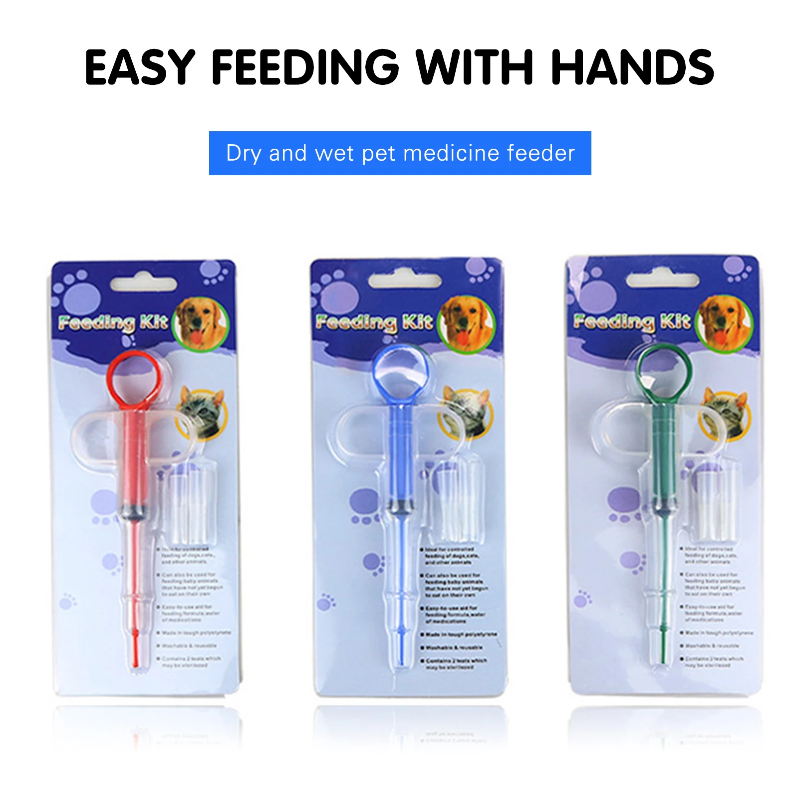 Pet Medicine Feeder Syringe Cat Pill Shooter Pill Dispenser Dog Tablet Syringe Soft Tip Pill Gun Pill Pusher Pet Medicine Feeder