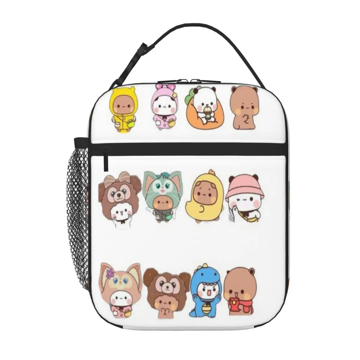 Bestselling Funny Pack Dudu Bubu Endless Love Story Panda Canvas Texture Travel Lunch Bag Nursing Shift Carry Lunch Bag