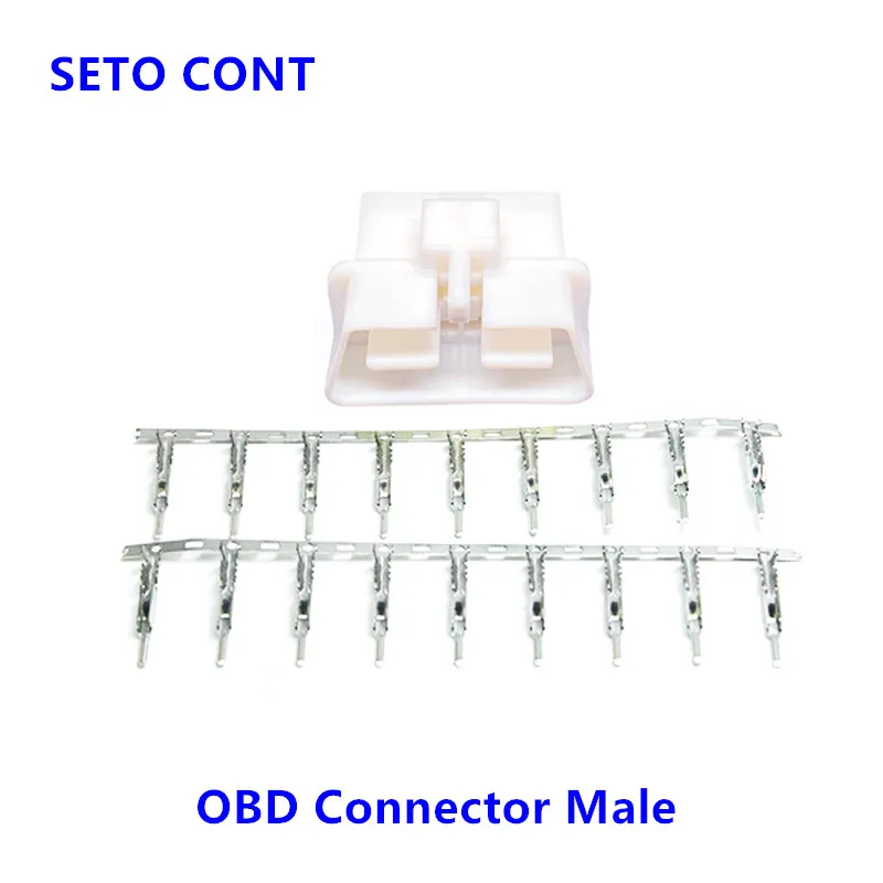 J1962 16 Pin OBD Connector Male White Color with Terminals