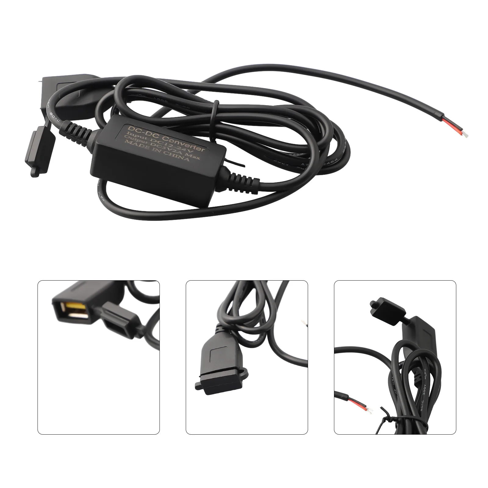 1pcs Motorcycle Mobile Phone USB Charger Electric Vehicle 12V-24V Concealed Waterproof USB Power Supply Port Socket Charger Part