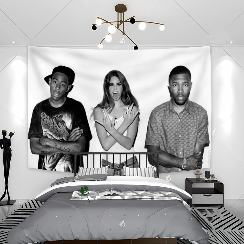 Лана-Дель-Рей-Фрэнк-Океан-Гобелен-Ретро-Музыка-Настенное-Искусство-Настенное-Искусство-Для-Спальни-Общежития-Гостиная-Украшения-Фон