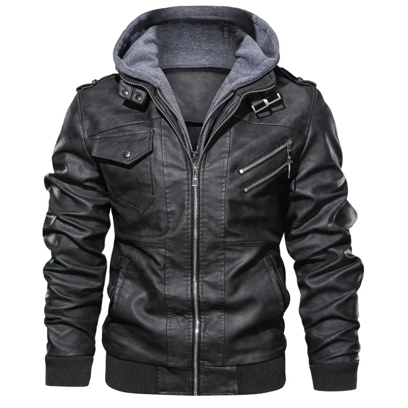 Brand Clothing EU Size SA722 KB New Men's Leather Jackets Autumn Casual Motorcycle PU Jacket Biker Leather Coats