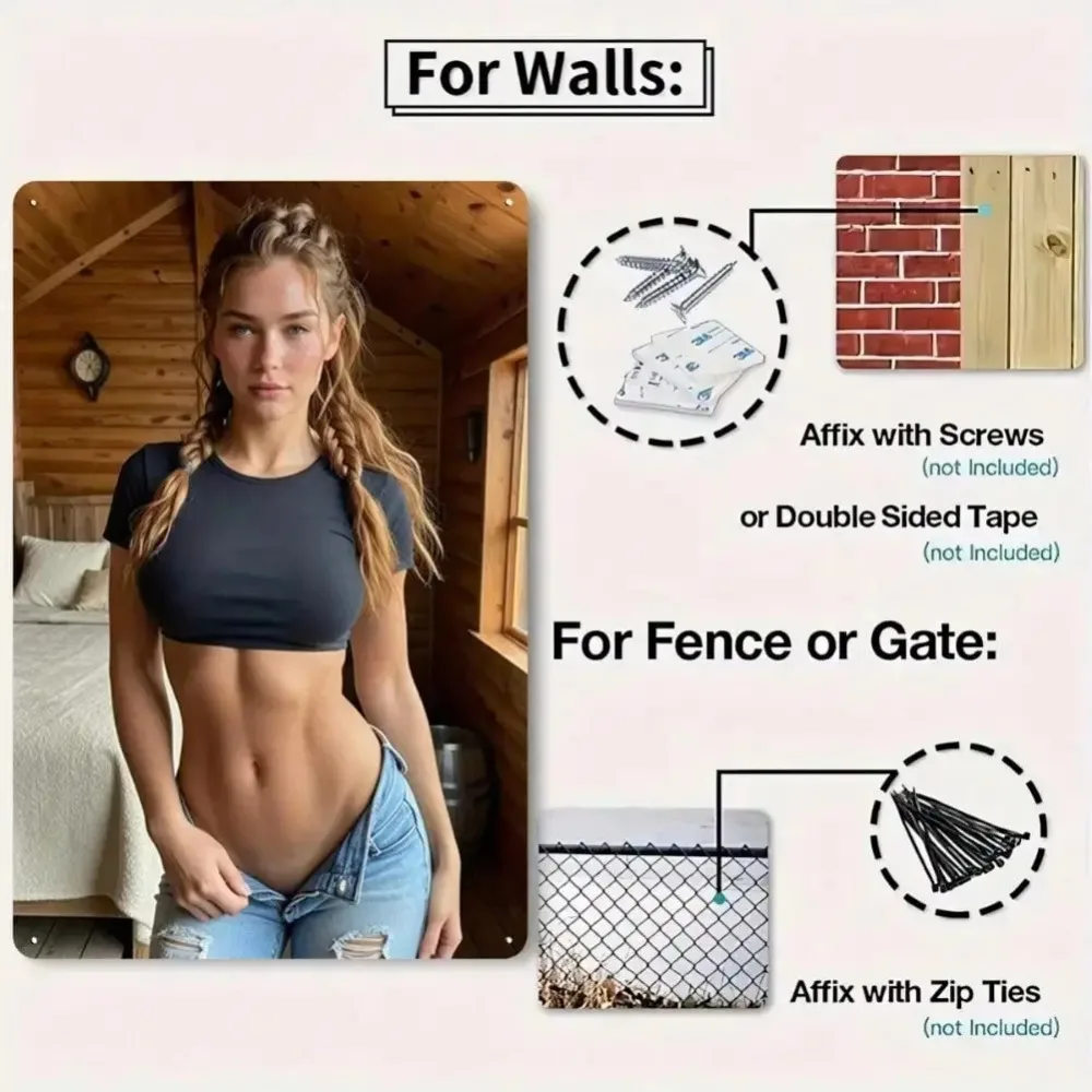 لوحة فنية جدارية معدنية للياقة البدنية للفتيات مقاس 8 × 12 بوصة - لافتة ألومنيوم مقاومة للماء لديكور استوديو الصالة الرياضية