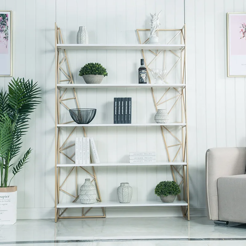 

Living room creativity, modern creative study multi-functional bookshelf, simple wind wrought iron shelf, multi-layer storage ra
