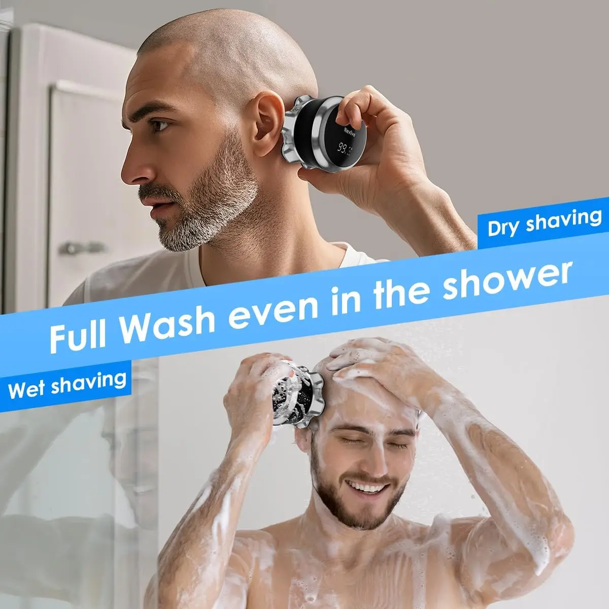 2026 New Upgrade Electric Head Shaver For Bald Men, Professional 7D Waterproof Shaver With Upgraded Flexible Blades, USB-C Fast