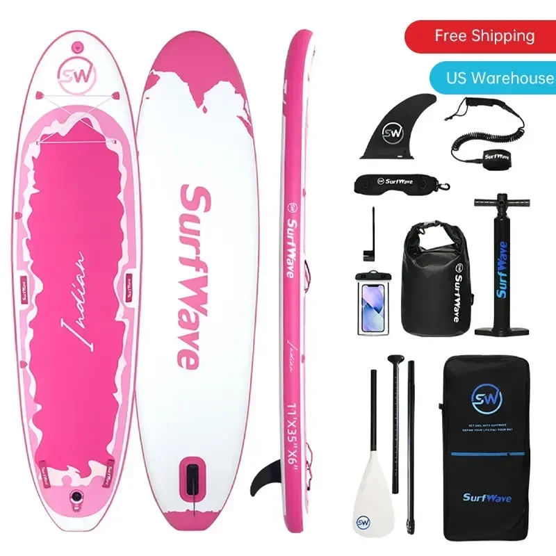 2024 New Style wooden Yoga Paddle Board Drop shipping Inflatable Stand Up Paddleboard SUP Surfboard