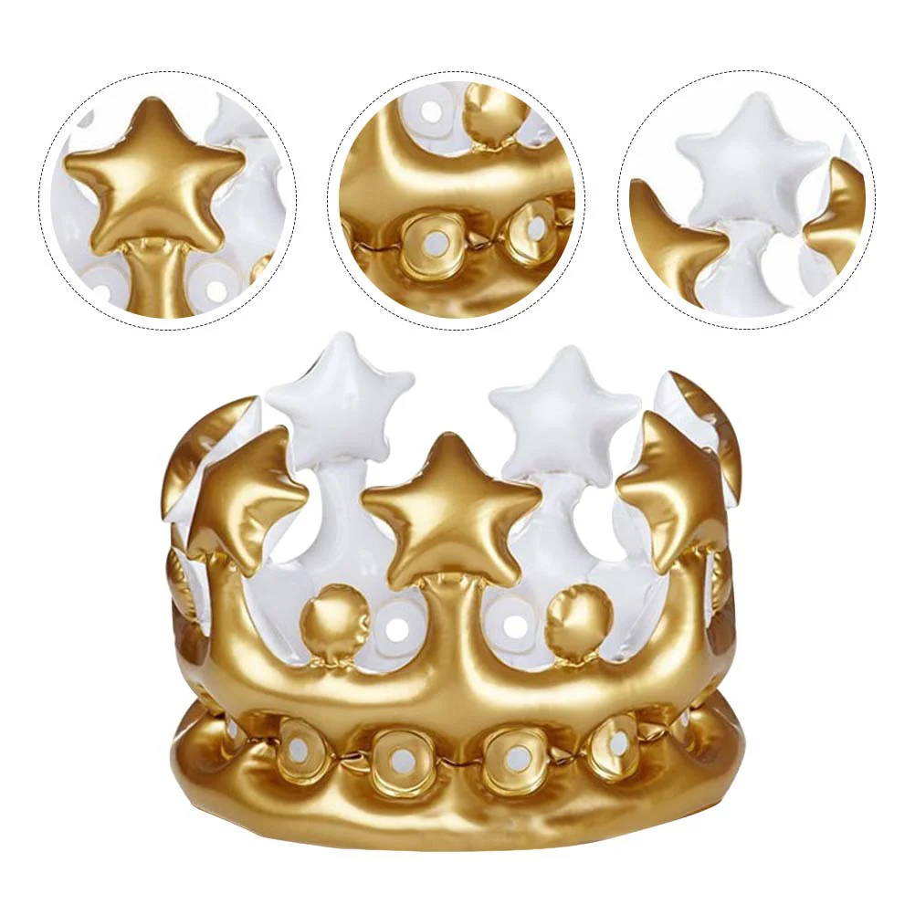 

Inflatable Crown Pretend Play Toy Children Kids Pool Decorations Shape Plaything PVC Simulation Balls Baby Boy Girl