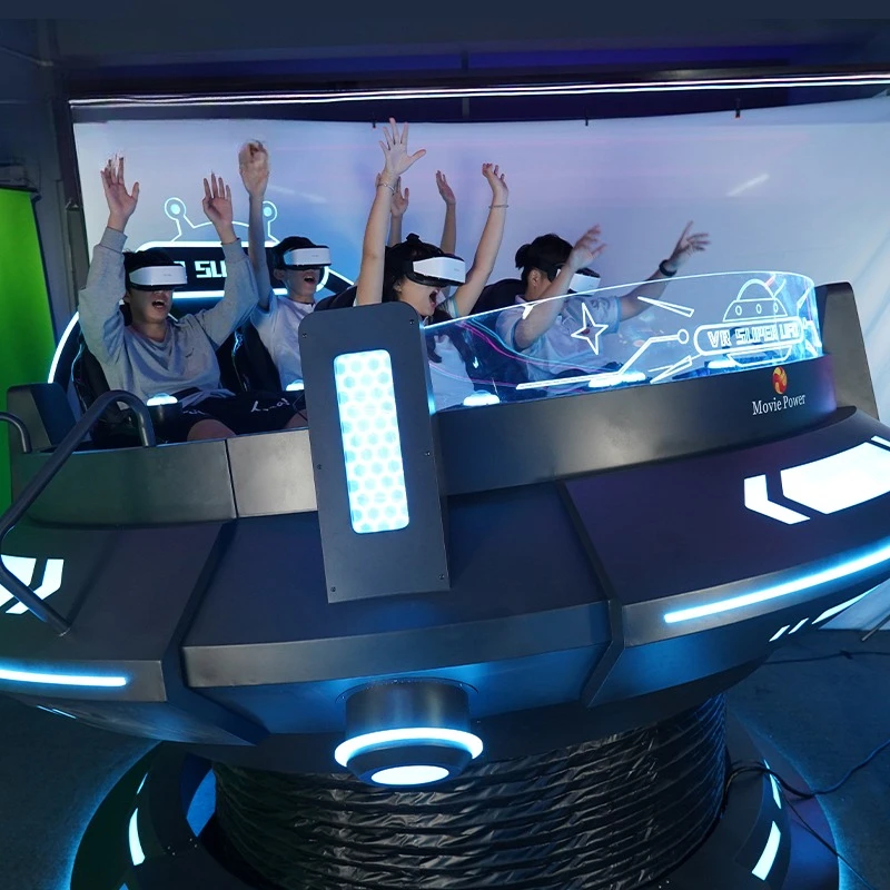 Simulator Virtual Reality Mesin Game Arcade Kursi Vr Taman Tema Rotasi Roller Coaster