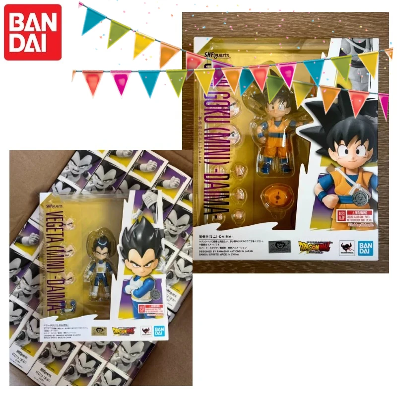 

In Stock 100%Original Bandai Dragon Ball Action Figure SHF Goku Daima Vegeta Mini Poseability Collectibles Anime Figures Toys