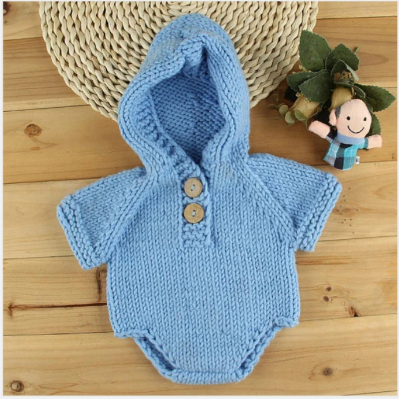 Topi sweater fotografi anak, pakaian topi studio fotografi bayi, jumpsuit buatan tangan, sweater rajut