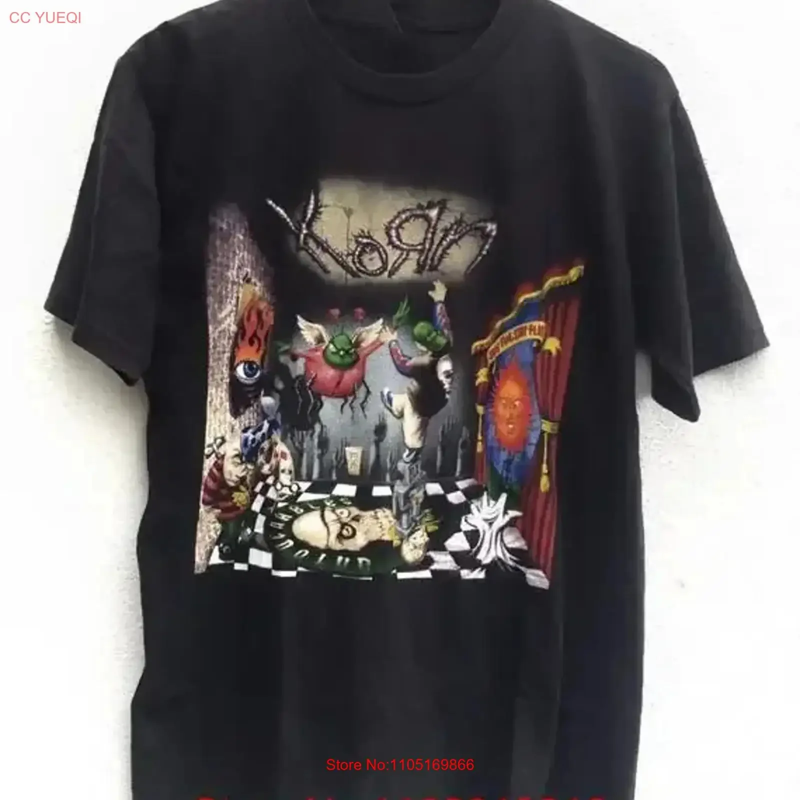 Vintage Korn Follow The Leader Album T Shirt Classic Black S 5XL Washed designer clothes Casual Breathable vintage Washed